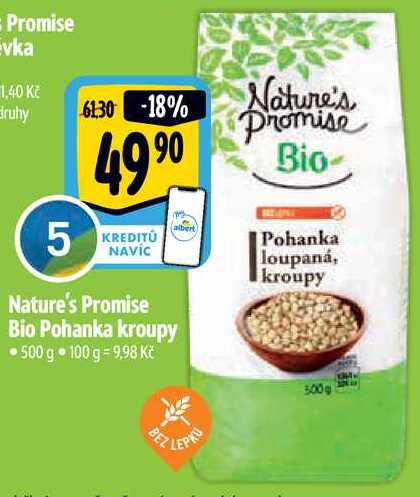 Nature's Promise Bio Pohanka kroupy, 500 g