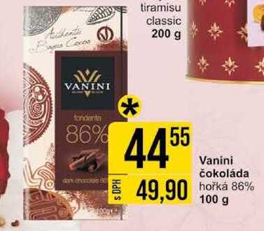 Vanini čokoláda hořká 86% 100 g