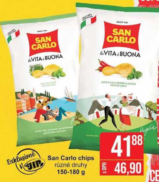 San Carlo chips různé druhy 150-180 g