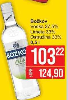 Božkov Vodka 37,5% Limeta 33% Ostružina 33% 0,5l