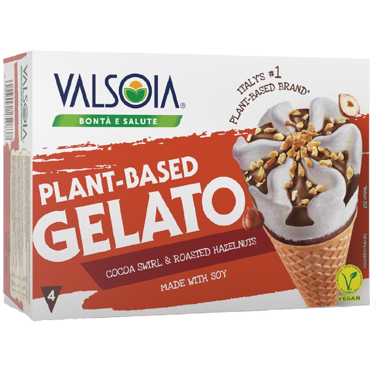 Valsoia Plant-based zmrzlinové kornouty multipack (4×120 ml)