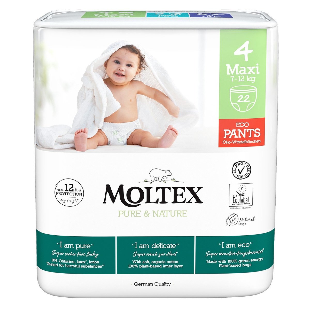 Moltex Pure & Nature EKO Plenkové kalhotky maxi 7–12 kg (velikost 4)