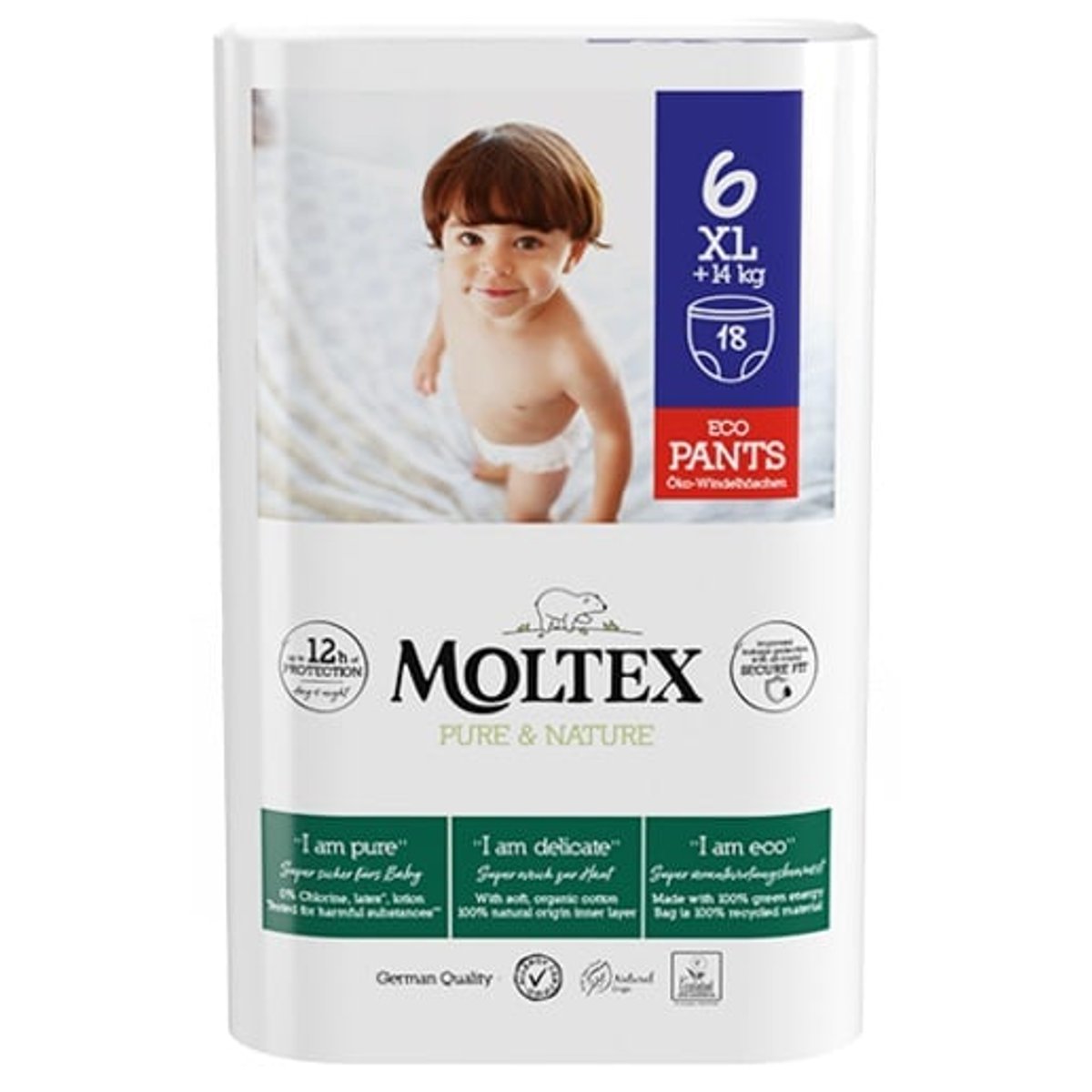 Moltex Pure & Nature EKO Natahovací plenkové kalhotky XL