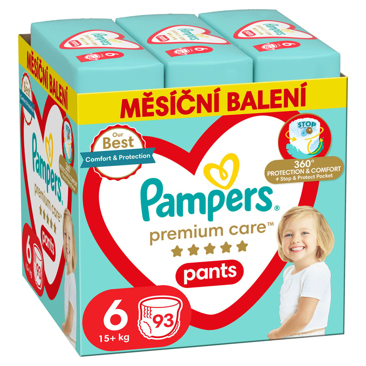 Pampers Pants Premium care plenkové kalhotky 6 (15+ kg)