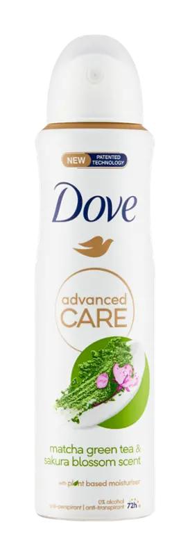 Dove Antiperspirant sprej pro ženy Advanced Care Matcha a Zelený čaj, 150 ml