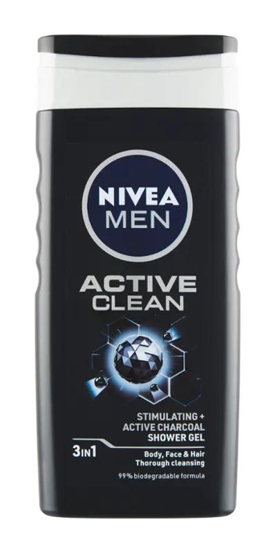 NIVEA Men Sprchový gel pro muže 3v1 Active Clean, 250 ml