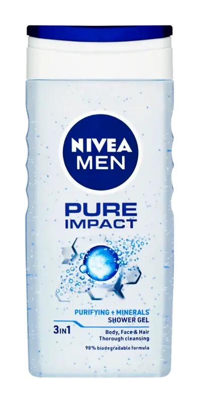 NIVEA Men Sprchový gel pro muže 3v1 Pure Impact, 250 ml