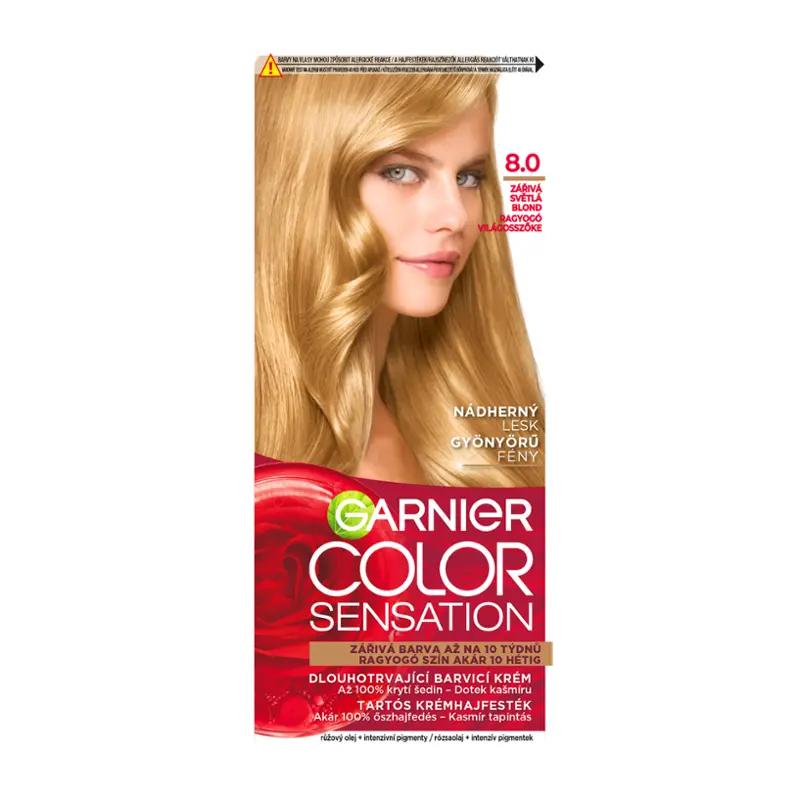 Garnier Barva na vlasy Color Sensation 8.0 zářivá světlá blond, 1 ks