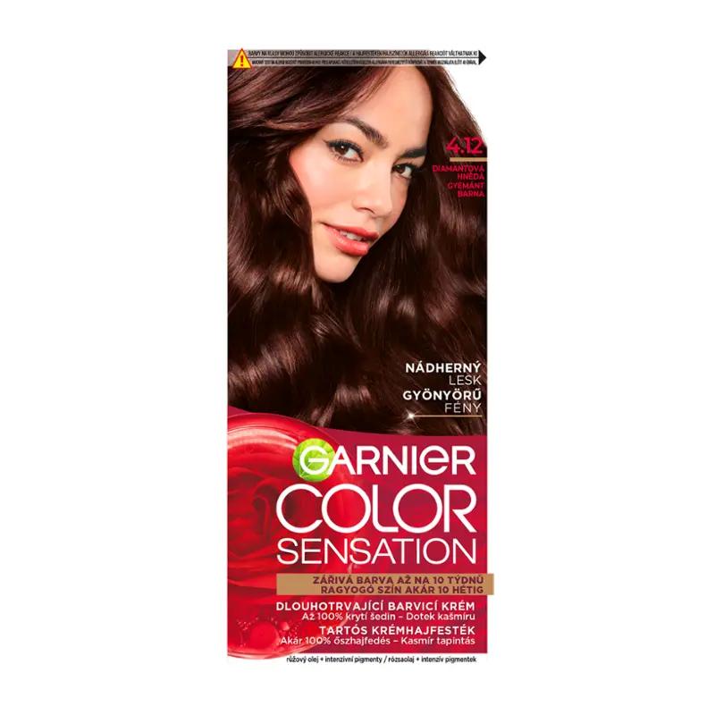 Garnier Barva na vlasy Color Sensation 4.12 diamantová hnědá, 1 ks