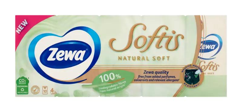 Zewa Papírové kapesníčky Softis Natural Soft 4vrstvé, 10 ks