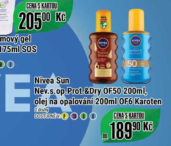 NIVEA SUN Nev.s.op.Prot.&Dry OF50 200ml, olej na opalování 200ml OF6 Karoten