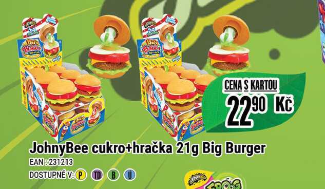 JohnyBee cukro+hračka 21g Big Burger  