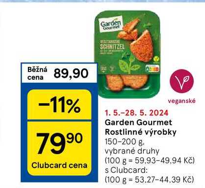 Garden Gourmet Rostlinné výrobky, 150-200 g. vybrané druhy 
