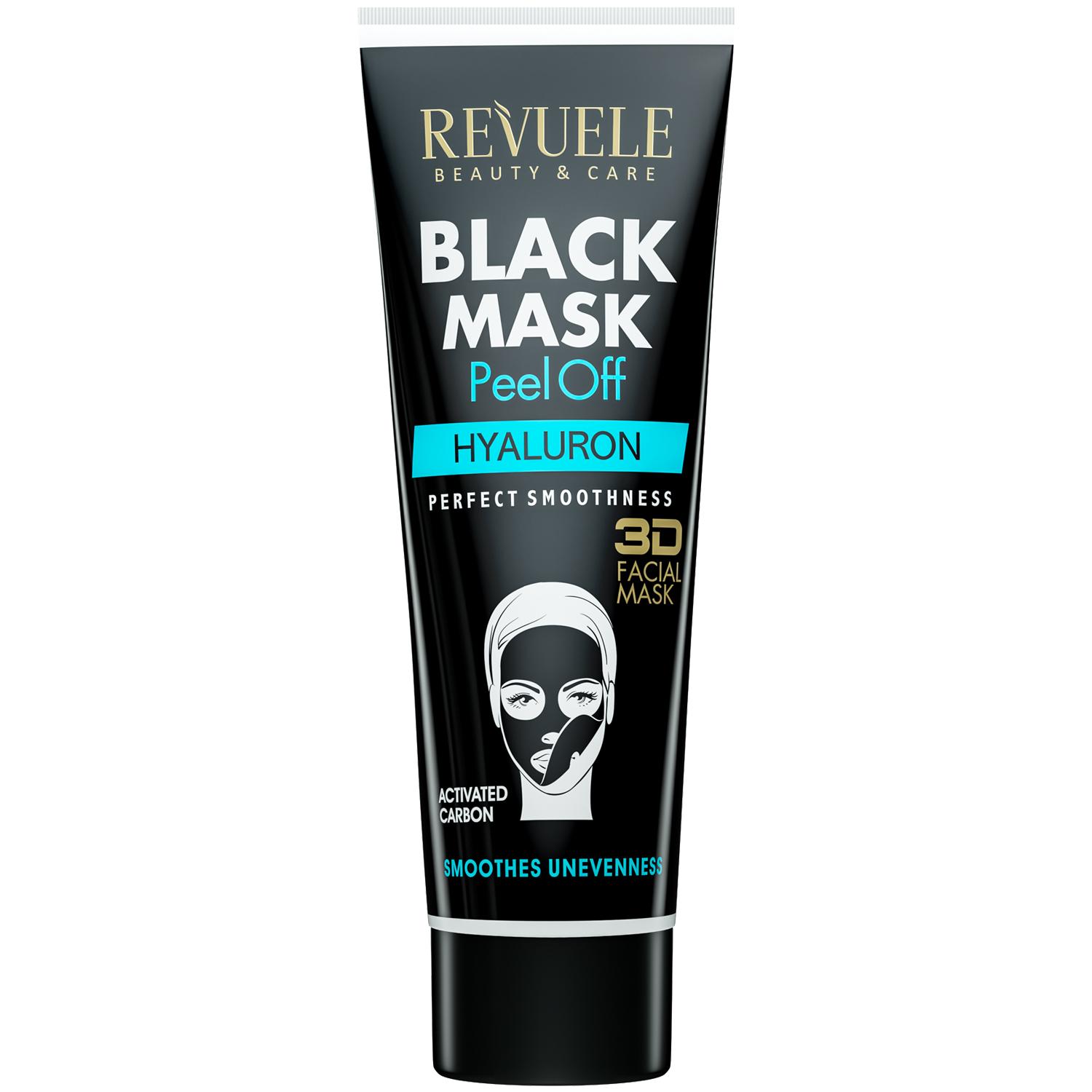 Revuele Black Mask Peel Off Hyaluron, hydratační slupovací pleťová maska, 80 ml