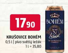 Krušovice bohém 0,5l pivo světlý ležák 