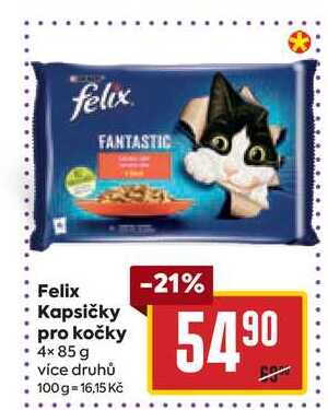 Felix Kapsičky pro kočky 4× 85 g