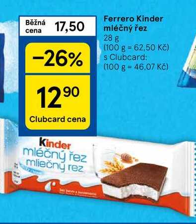 Ferrero Kinder mléčný řez, 28 g