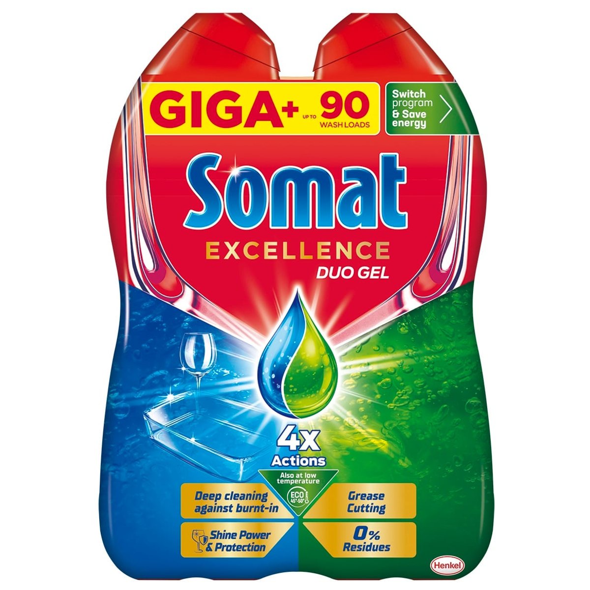 Somat Excellence Anti-Grease gel do myčky (2×45 dávek)