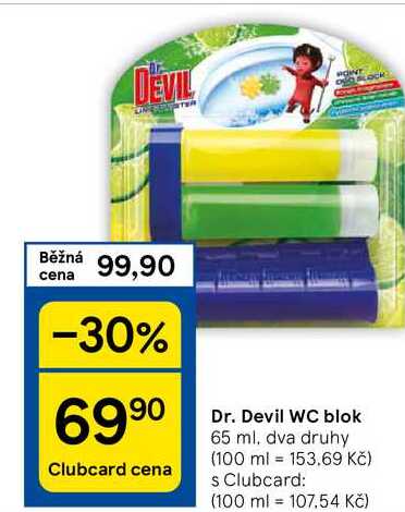 Dr. Devil WC blok 65 ml, dva druhy 