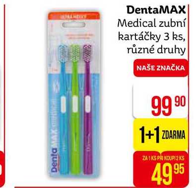 DentaMAX Medical zubní kartáčky 3 ks