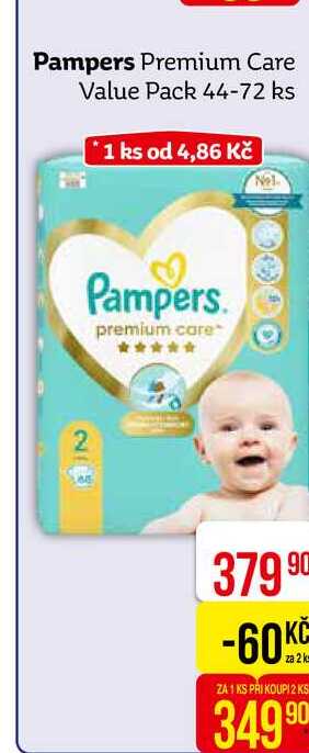 Pampers Premium Care Value Pack 44-72 ks 
