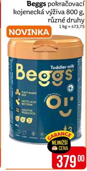 Beggs pokračovací kojenecká výživa 800 g, různé druhy