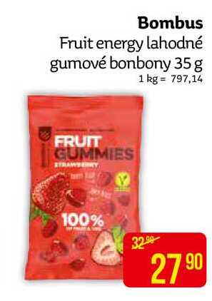 Bombus Fruit energy lahodné gumové bonbony 35 g