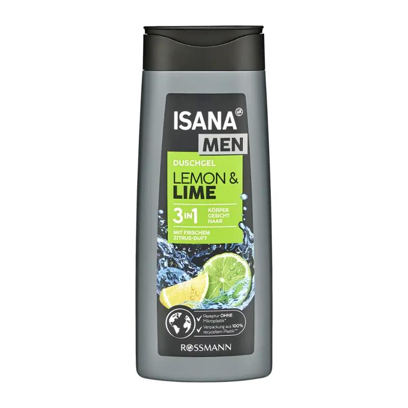 ISANA Men Sprchový gel pro muže 3v1 Lemon & Lime, 300 ml