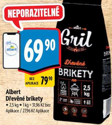 Albert   Dřevěné brikety 2,5 kg