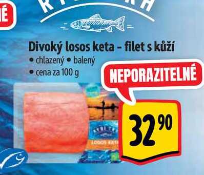  Divoký losos keta - filet s kůží  100 g