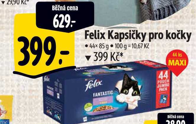 Felix Kapsičky pro kočky, 44x 85 g 
