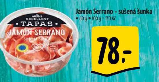 Jamón Serrano - sušená šunka, 60 g