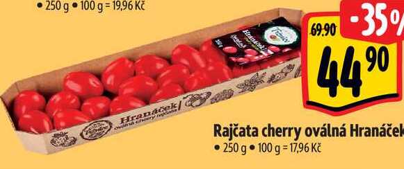 Rajčata cherry oválná Hranáček, 250 g