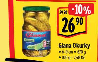   Giana Okurky  6-9 cm   670 g 