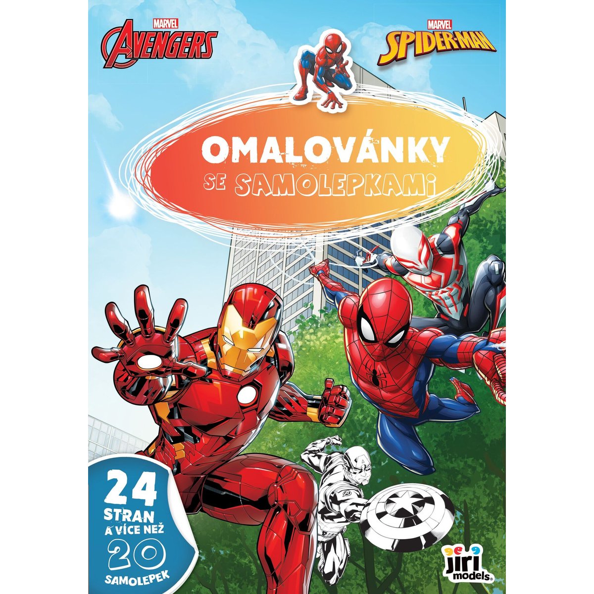 JIRI MODELS Omalovánky se samolepkami Marvel