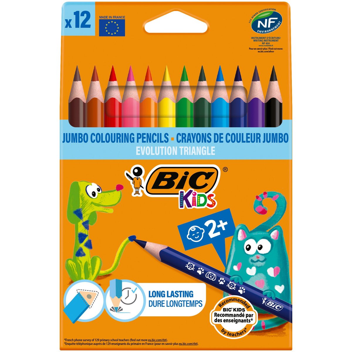 BIC Kids Evolution Trojboké jumbo pastelky