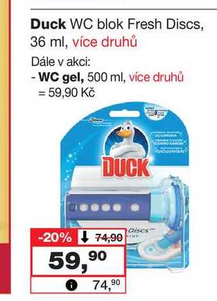 Duck WC blok Fresh Discs, 36 ml, více druhů 