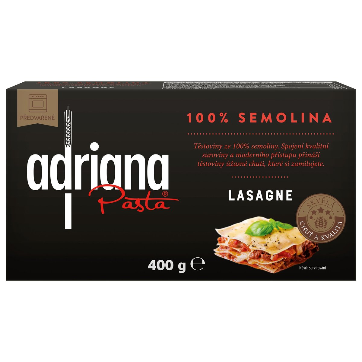 Adriana semolinové lasagne