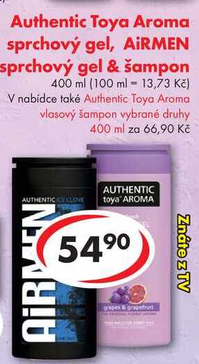 Authentic Toya Aroma sprchový gel, AIRMEN sprchový gel & šampon, 400 ml