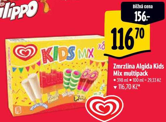   Zmrzlina Algida Kids Mix multipack  398 ml 