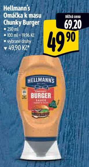 Hellmann's Omáčka k masu Chunky Burger, 250 ml