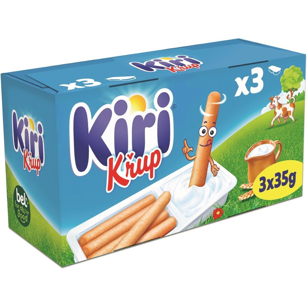 Kiri Křup Tavený sýr a trvanlivé pečivo family pack 3×35 g