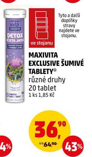 MAXIVITA EXCLUSIVE ŠUMIVÉ TABLETY, 20 tablet