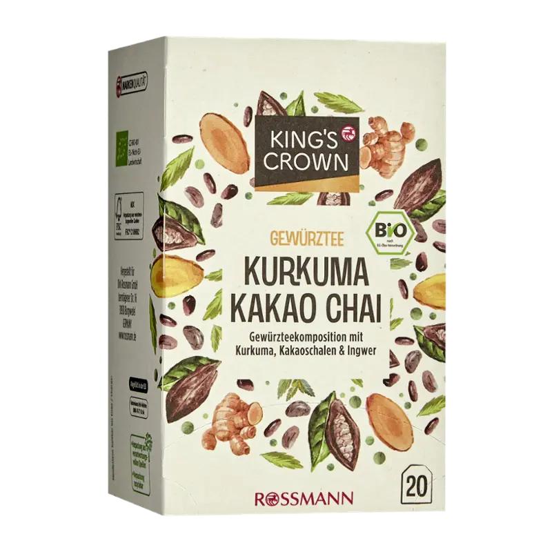 King's Crown Čaj s kurkumou, kakaem a zázvorem, 35 g
