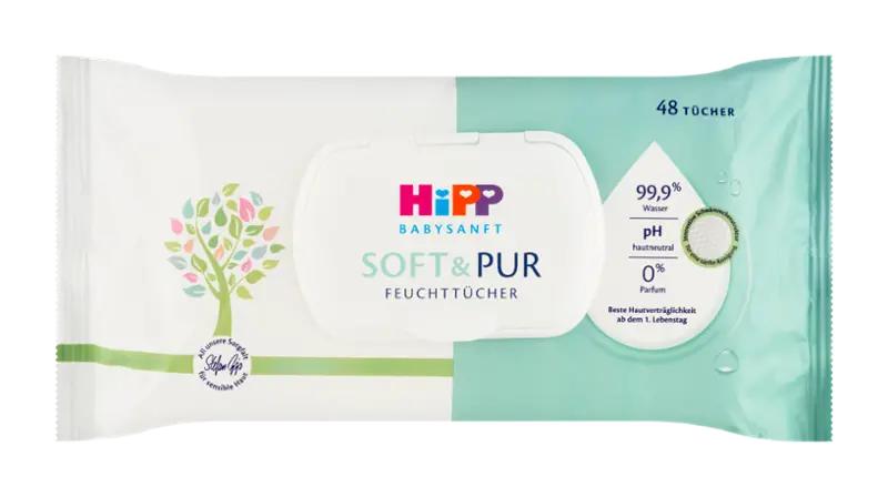 HiPP Čistící vlhčené ubrousky Babysanft Soft & Pur, 48 ks