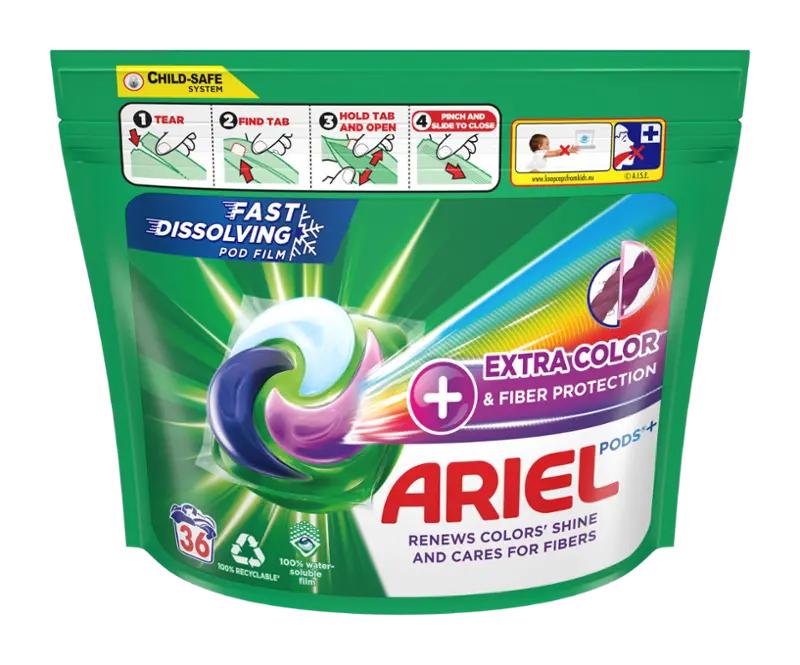 Ariel Prací kapsle All-in-1 PODS+Extra Color And Fiber Protection, 36 pd