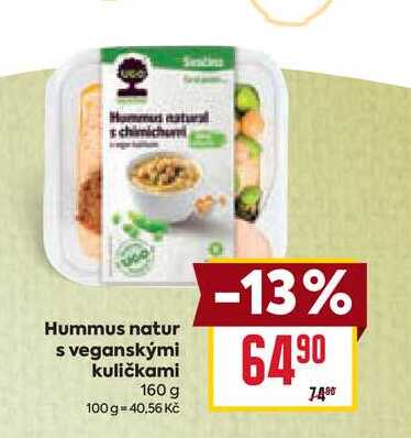 Hummus natur s veganskými kuličkami 160 g 