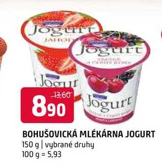 Bohušovická mlékárna jogurt 150g