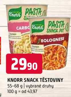 Knorr Snack těstoviny vybrané druhy 55-68g