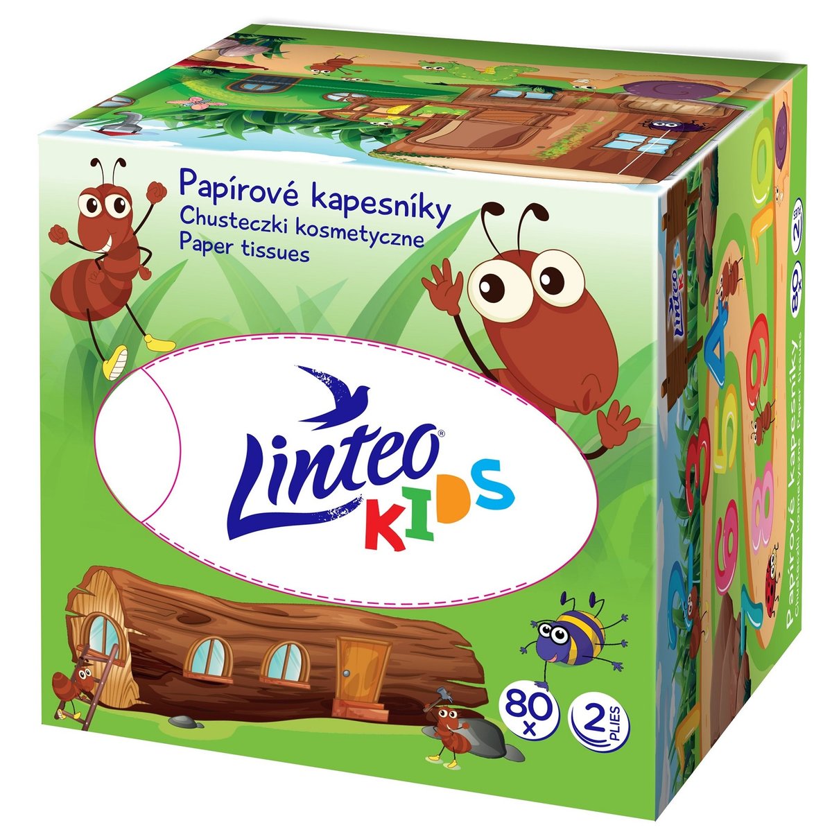 Linteo Kids Papírové kapesníky s dětským motivem 2vrstvé box